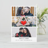 Trendsetting Minimalist Collage of 3 Modern Photos Save The Date (Stehend Vorderseite)
