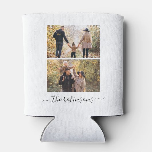 Trendskript 2 Foto Collage Personalisiert Dosenkühler (Rückseite)