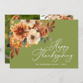 Trendskript Herbst Erntedank Foto Feiertagskarte (Vorne/Hinten)