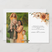 Trendskript Herbst Erntedank Foto Feiertagskarte (Rückseite)