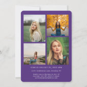 Trendskript Lila Gold Foto Collage Abschluss Ankündigung (Rückseite)