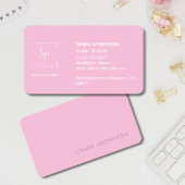 Trendskript Modern Pink Minimalistisch Bold Visitenkarte