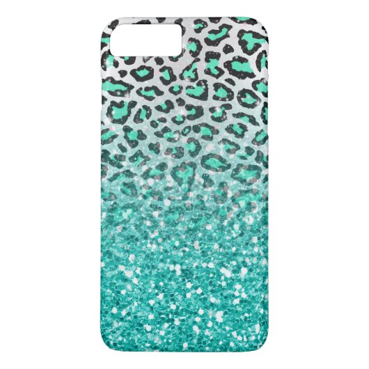 Trendsommer aqua green leopard Tier print Case-Mate iPhone Hülle (Rückseite)