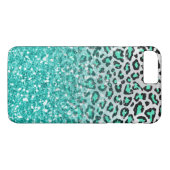 Trendsommer aqua green leopard Tier print Case-Mate iPhone Hülle (Rückseite (Horizontal))