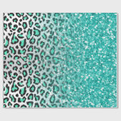 Trendsommer aqua green leopard Tier print Geschenkpapier (Flach)