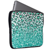 Trendsommer aqua green leopard Tier print Laptopschutzhülle (Vorne Rechts)