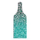 Trendsommer aqua green leopard Tier print Schneidebrett (Vorderseite)