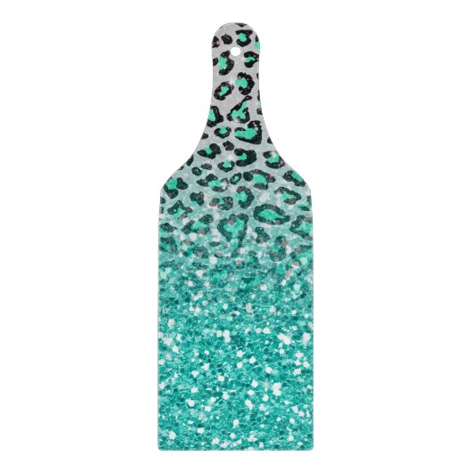 Trendsommer aqua green leopard Tier print Schneidebrett (Vorderseite)
