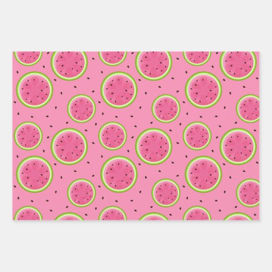 Trendsommer Wassermelone Muster Geschenkpapier Set (Vorderseite)