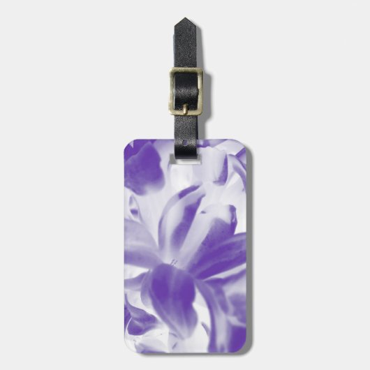 Trendsommerliche lila und weiße Blume Gepäckanhänger (Vorderseite vertikal)