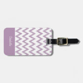 Trendstift Lila Zickzack Zigzags mit Namen Gepäckanhänger (Vorderseite horizontal)