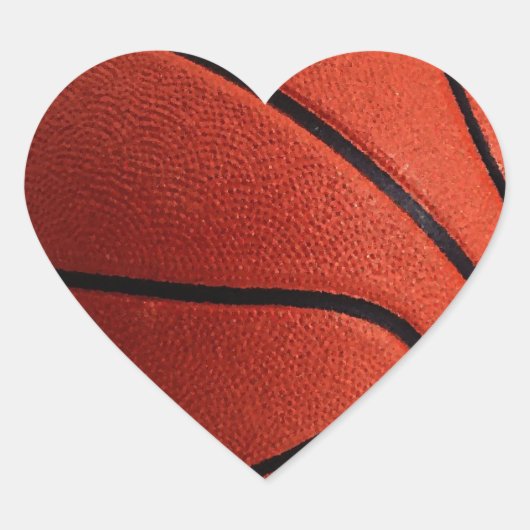 Trendstil Basketball Herz-Aufkleber (Vorderseite)