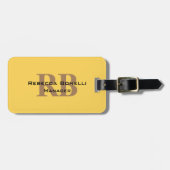 Trendstil Monogram Minimalistisch Schlicht gelb Gepäckanhänger (Vorderseite horizontal)