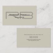 Trendstil Monogram Minimalistisch Schlicht Simple Visitenkarte (Vorne/Hinten)