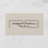 Trendstil Monogram Minimalistisch Schlicht Simple Visitenkarte (Vorderseite)