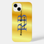 Trendstil Monogram Minimalistisch Schlichte Goldfa Case-Mate iPhone Hülle (Rückseite)