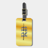 Trendstil Monogram Minimalistisch Schlichte Goldfa Gepäckanhänger (Vorderseite vertikal)