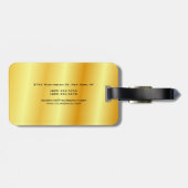 Trendstil Monogram Minimalistisch Schlichte Goldfa Gepäckanhänger (Rückseite horizontal)