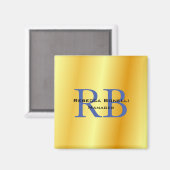 Trendstil Monogram Minimalistisch Schlichte Goldfa Magnet (Vorderseite/Rückseite)