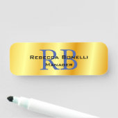 Trendstil Monogram Minimalistisch Schlichte Goldfa Namensschild (Beispiel)