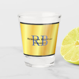 Trendstil Monogram Minimalistisch Schlichte Goldfa Schnapsglas