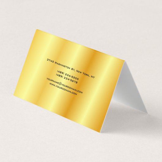 Trendstil Monogram Minimalistisch Schlichte Goldfa Visitenkarten (Rückseite)