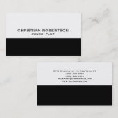 Trendstyle Schwarz-weiß Consultant Business Card Visitenkarte (Vorne/Hinten)