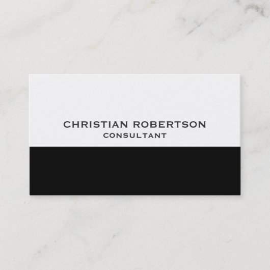 Trendstyle Schwarz-weiß Consultant Business Card Visitenkarte (Vorderseite)