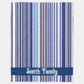TrendSummer Navy Blue Boat Stripes Collection Fleecedecke (Vorderseite)
