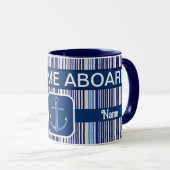 TrendSummer Navy Blue Boat Stripes Collection Tasse (VorderseiteRechts)