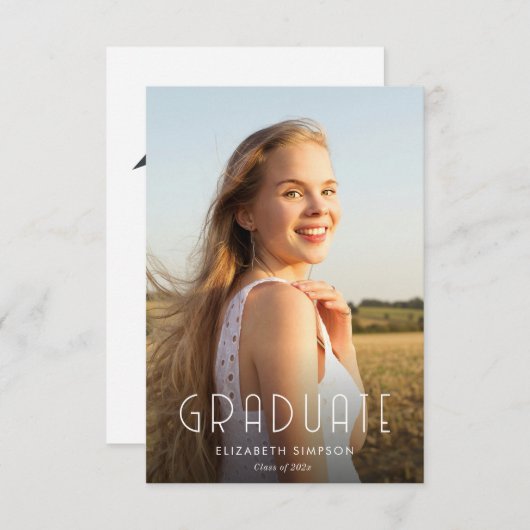 Trendtext Moderne Ankündigung von Abschlüssen (Vorne/Hinten)