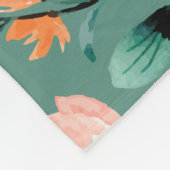 Trendtürkisfarbene Wildblumen Boho niedlich Fleecedecke (Ecke)