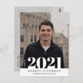 Trendtypografie Foto Abschluss Einladung Postkarte (Vorne/Hinten)