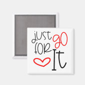 TrendTypografie Zitat nur für schwarz rot Magnet (Vorderseite/Rückseite)