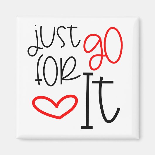 TrendTypografie Zitat nur für schwarz rot Magnet (Vorne)