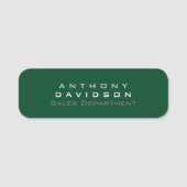 Trendup Forest Green Minimalistisch Business Namensschild (Vorderseite)