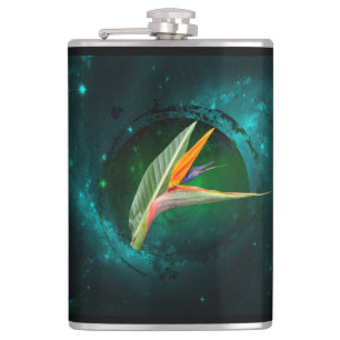 Trendvogel der paradiesischen Blume Flachmann