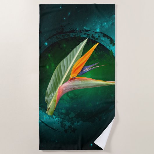 Trendvogel der paradiesischen Blume Strandtuch (Vorderseite)