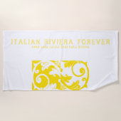 Trendweiß gelb Italienisch Majolica Tile Strandtuch (Vorderseite)
