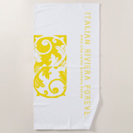 Trendweiß gelb Italienisch Majolica Tile Strandtuch