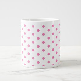 Trendweiß und rosa Polka Dots Muster Retro Jumbo-Tasse