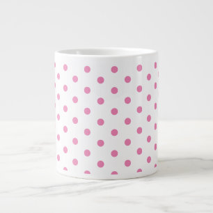 Trendweiß und rosa Polka Dots Muster Retro Jumbo-Tasse