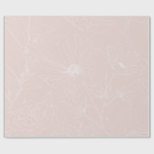 Trendweiße Blume Konturen Rosa Design Geschenkpapier (Flach)