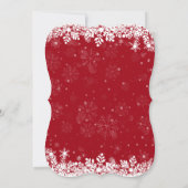 Trendweiße Schneeflocken Weihnachten Party Einladung (Rückseite)