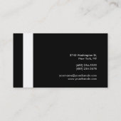 Trendweiße schwarze attraktive Visitenkarte (Rückseite)