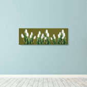 Trendweiße Tulpe Blume cool grün boho modern Leinwanddruck (Insitu (Holzboden))