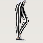 Trendweiße und schwarze vertikale Streifen Leggings (Rechts)