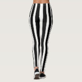 Trendweiße und schwarze vertikale Streifen Leggings (Rückseite)
