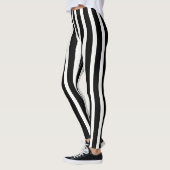 Trendweiße und schwarze vertikale Streifen Leggings (Links)