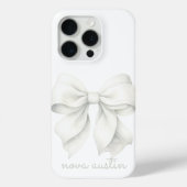 Trendweißer Bow Personalisiert mit Name Monogram Case-Mate iPhone Hülle (Rückseite)